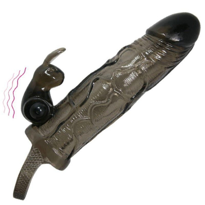 Baile - Brave Man Funda Realistica Pene Con Rabbit 16.5 Cm Negro