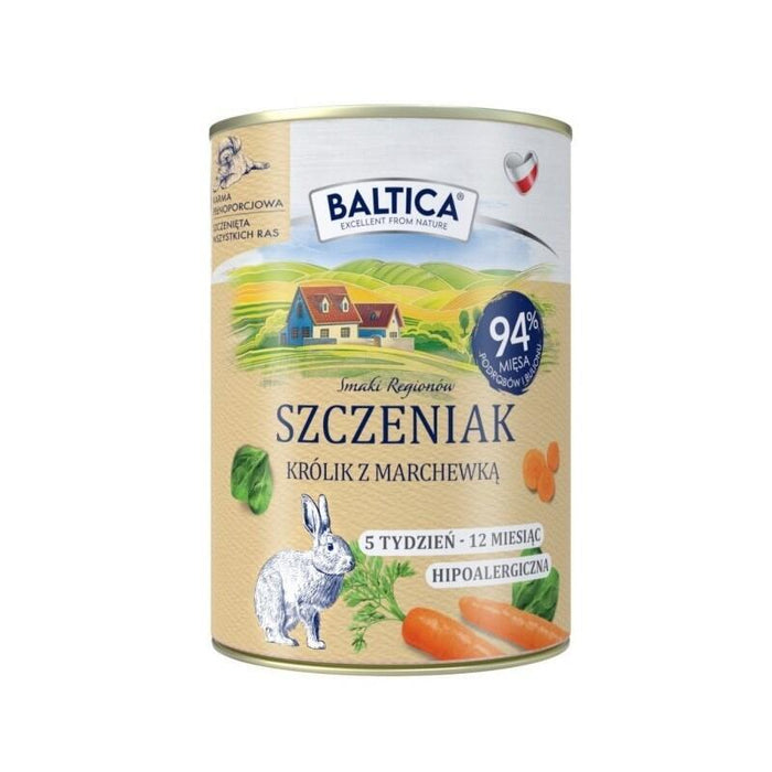 Baltica Smaki Regionów Puppy Rabbit Con Zanahoria - Comida Húmeda Para Perros - 400 G