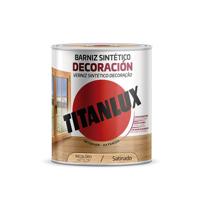Barniz Sintético Decoración Satinado Incoloro 0,250l Titanlux M11100014