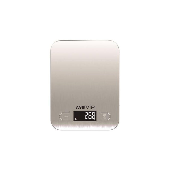 Báscula De Cocina Muvip Luxury Digital Bluetooth - Plataforma De Acero Inoxidable - Pantalla Lcd - Sensor De Alta Precision - Apagado Automatico - Peso Max. 5kg