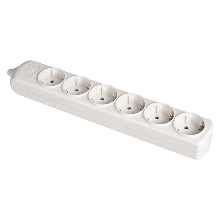 Base Bipolar 6 Tomas T/Tl 10/16 A 250 V, Sin Cable, Blanca