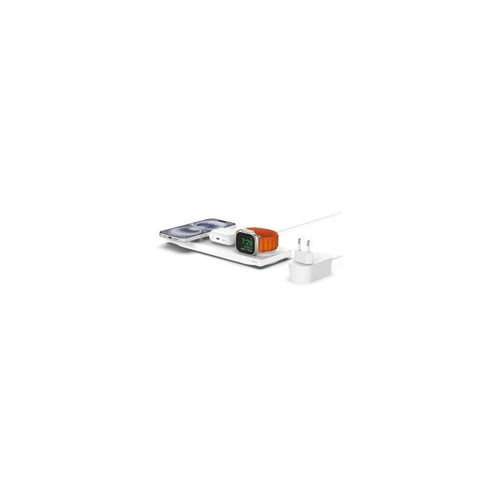 Base De Carga Inalambrica Belkin Wiz016vfwh Magsafe 3 En 1 Apple Iphone Airpods Watch Blanco