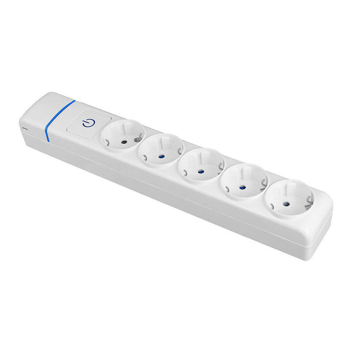 Base Múltiple De 5 Tomas 2p+T, 16a 250v. Con Interruptor Luminoso. 8005pil Solera