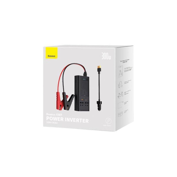 Baseus 300w  Inversor De Coche  220 V, Cn/Ue (Negro)