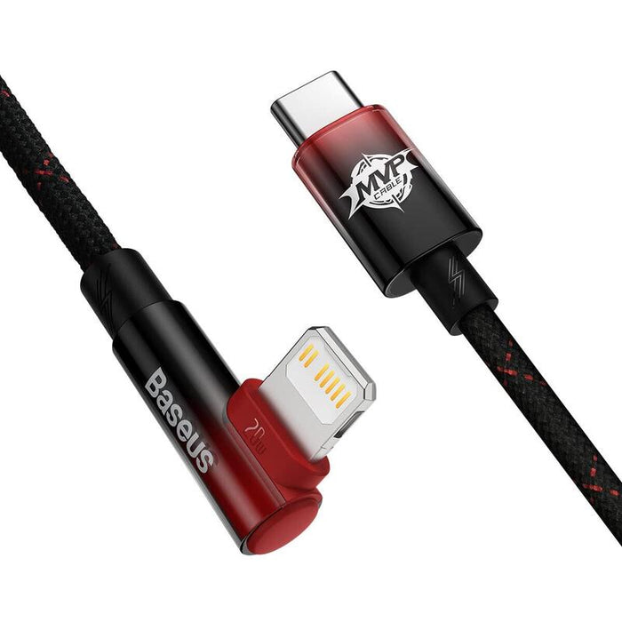 Baseus Data Cable Type-C To Lightning 20w 2mt Mvp 2 Elbow-Shaped Red Black Cavp000320