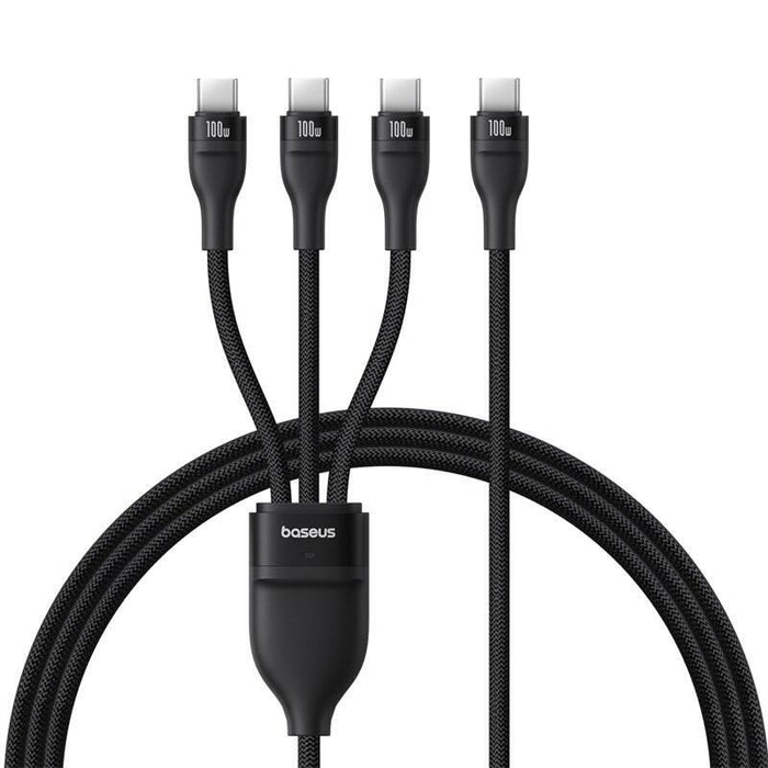 Baseus Flash Series Cable De Carga Rápida De Tipo C A C+C+C 480 Mbps Negro