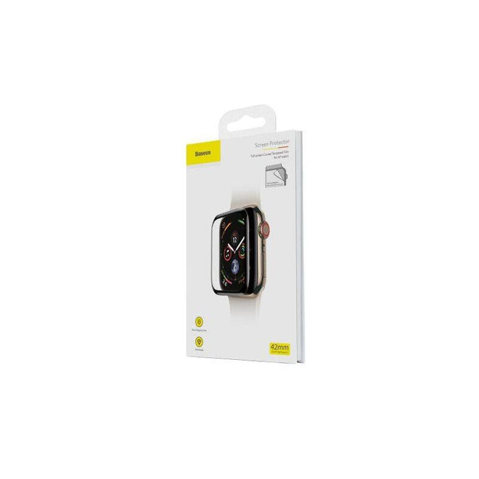 Baseus Iwatch 0.2 Mm, Full-Screen Curved T-Glass Soft Screen Protector 42mm, Black (Sgapwa4-F01)