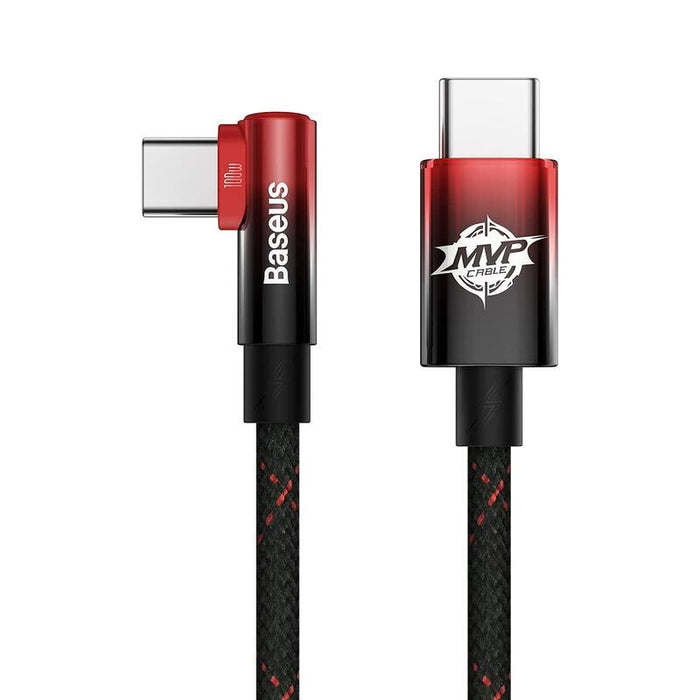 Baseus Mvp 2 Elbow-Shaped Data Cable Type-C To Type-C 100w 1mt Red Black Cavp000620
