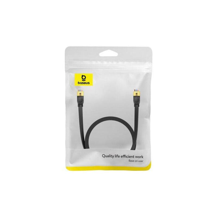 Baseus Network Cable High Speed (Cat7) Of Rj45 (Flat Cable) 10 Gbps, 2m, Black (B00133207111-02)