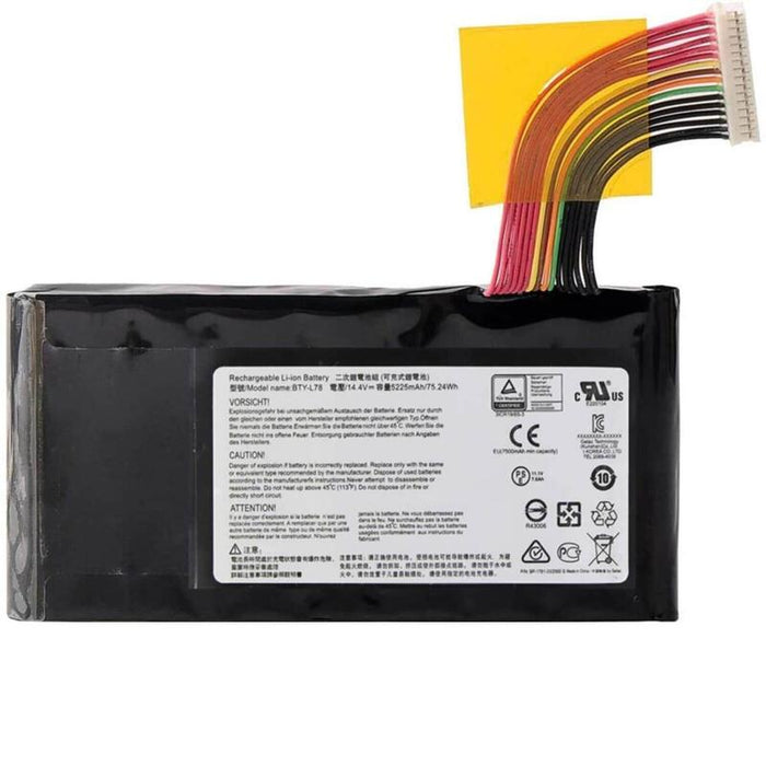 Batería Para Portátil Msi Gt62vr Bty L78 5225mah 14.4v Li Ion