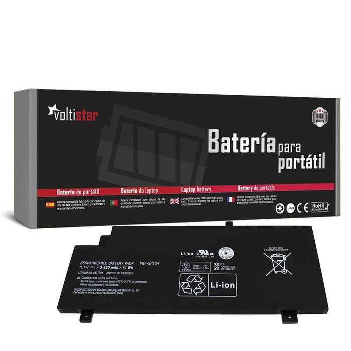 Batería Para Portátil Sony Vaio Fit 15 Svf15a1acxb Svf15a1bcxs Vgp-Bps34 Vgp-Bpl34