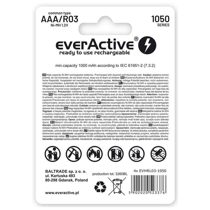 Baterías R03/Aaa 550 Mah Blister 4 Ud. Infinity Line Technologia Ready To Use