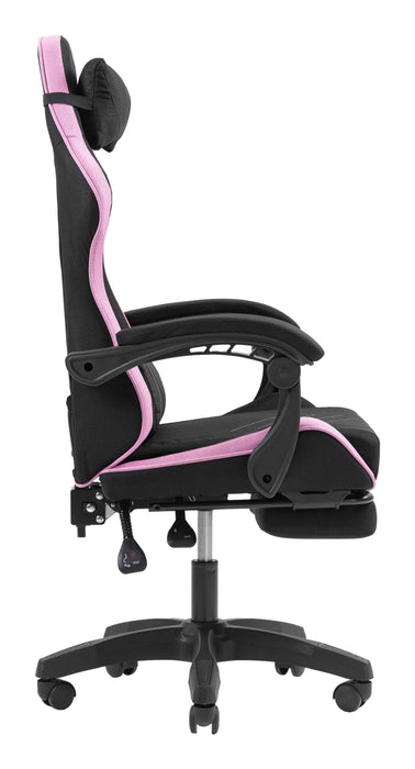 Silla Gamer Mars Gaming Mgcxfgrbl Negra Y Rosa Reclinable Reposabrazos Ajustable Reposapies Cojines