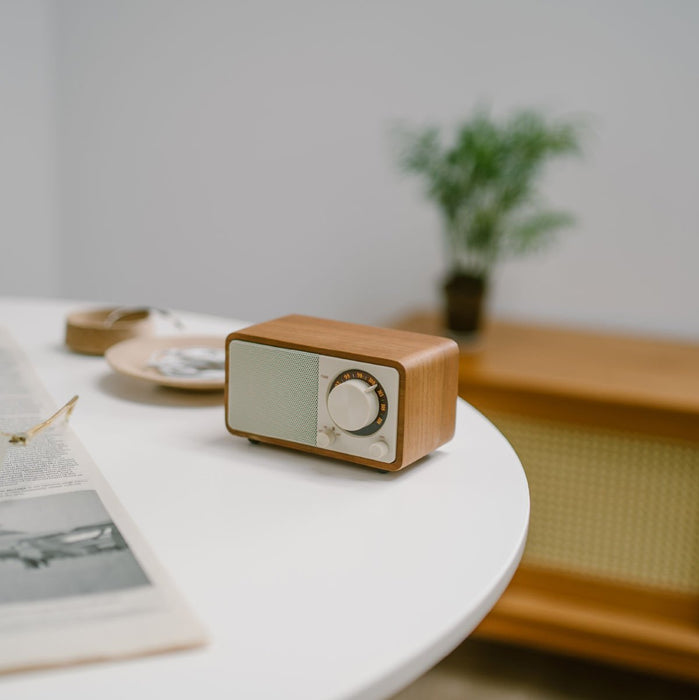 Sangean Wr-7 Plus Cerezo Natural Radio Con Mueble De Madera Fm Bluetooth Aux