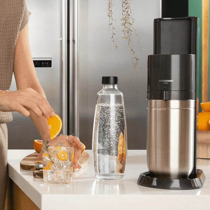 Sodastream Duo, Negro, Acero Inoxidable, 1 L, 60 L