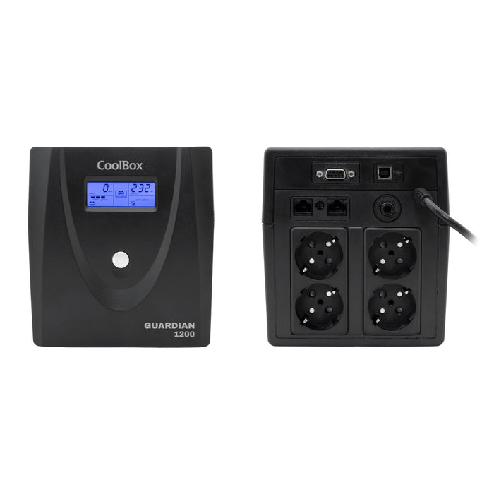 EAN 8437012429284 - CoolBox Guardian 3 LCD 1200VA sistema de alimentación ininterrumpida (UPS) Línea interactiva 1,2 kVA 4 sa imagen 2