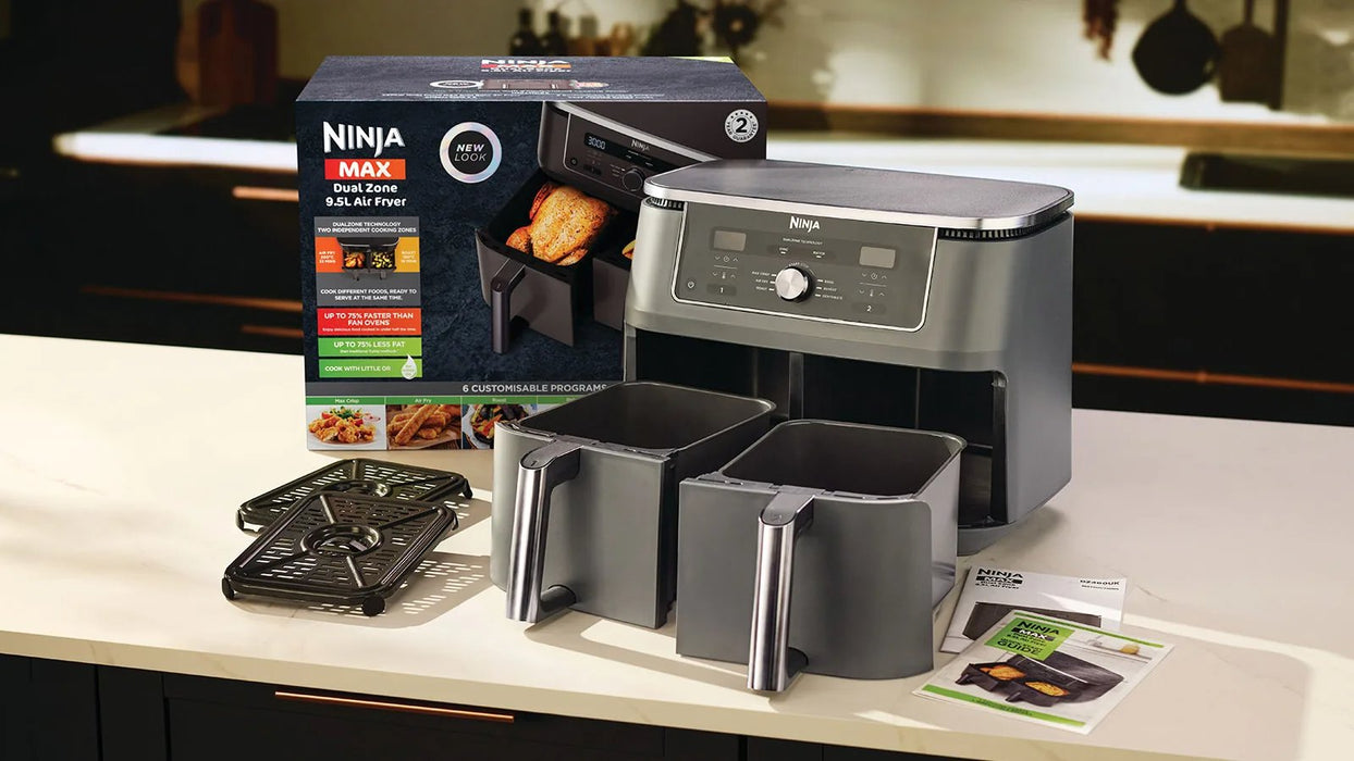 EAN 0622356322676 - Ninja DZ400EU freidora Doble 9,5 L Independiente 2470 W Freidora de aire caliente Gris imagen 7