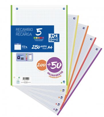 EAN 8412771039745 - Oxford 400150903 papel de cuaderno 210 x 297 mm (A4) 250 hojas imagen 1