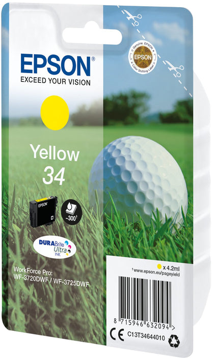 EAN 8715946632094 - Epson Golf ball C13T34644010 cartucho de tinta 1 pieza(s) Original Rendimiento estándar Amarillo imagen 1