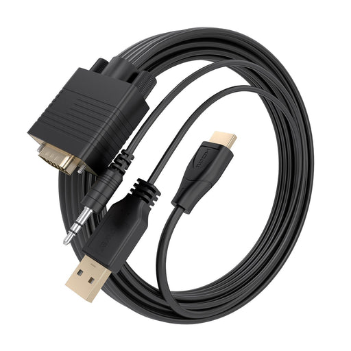 EAN 8435739904763 - AISENS A115-1009 adaptador de cable de vídeo 2 m VGA (D-Sub) + 3.5mm + USB Type-A HDMI tipo A (Estándar) imagen 2