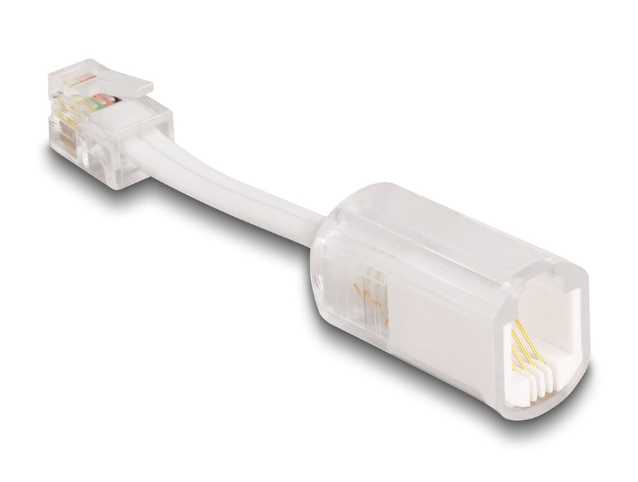 Delock 88170 Cable Telefónico Rj10 Macho A Rj10 Hembra Con Cable De Conexión 30 Mm Transparente / Blanco