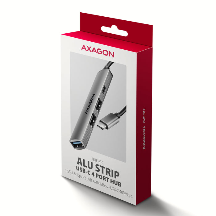 EAN 8595247909343 - Axagon HUB USB HUE-STC, 4x USB ALU STRIP hub, 1x USB-A 5Gbps, 2x USB-A & 1x USB-C 480Mbps, kabel USB-C 12 imagen 7
