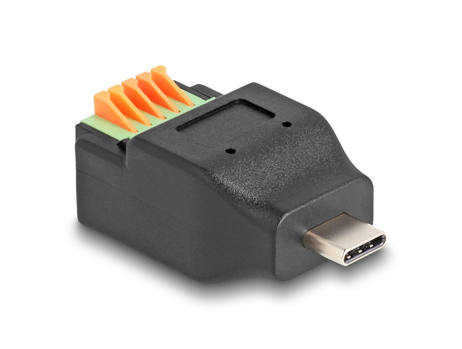 Adaptador Delock Usb 2.0, Conector Usb-C > Bloque De Terminales De 5 Pines Negro 66456