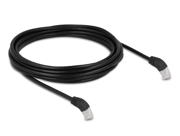 Delock 80278 Rj45 Cable De Red Cat.6a S/Ftp 45° Nach Unten Angular 5 M Negro