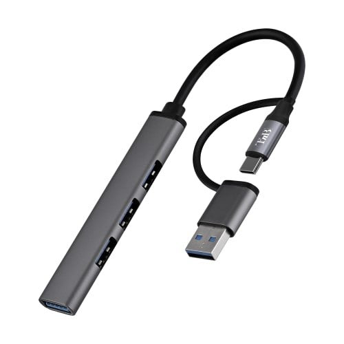 EAN 3303170116043 - T'nB HUBSLIM4 hub de interfaz USB 2.0 5000 Mbit/s Gris imagen 1
