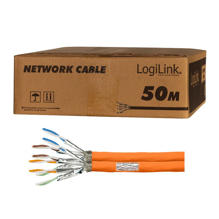 Logilink Cat.7 1000 Mhz Installation Cable 23 Awg S Ftp, 50m Duplex, Naranja