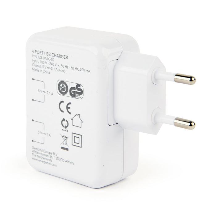 EAN 8716309102544 - EnerGenie EG-U4AC-02 cargador de dispositivo móvil Universal Blanco Corriente alterna Interior imagen 4