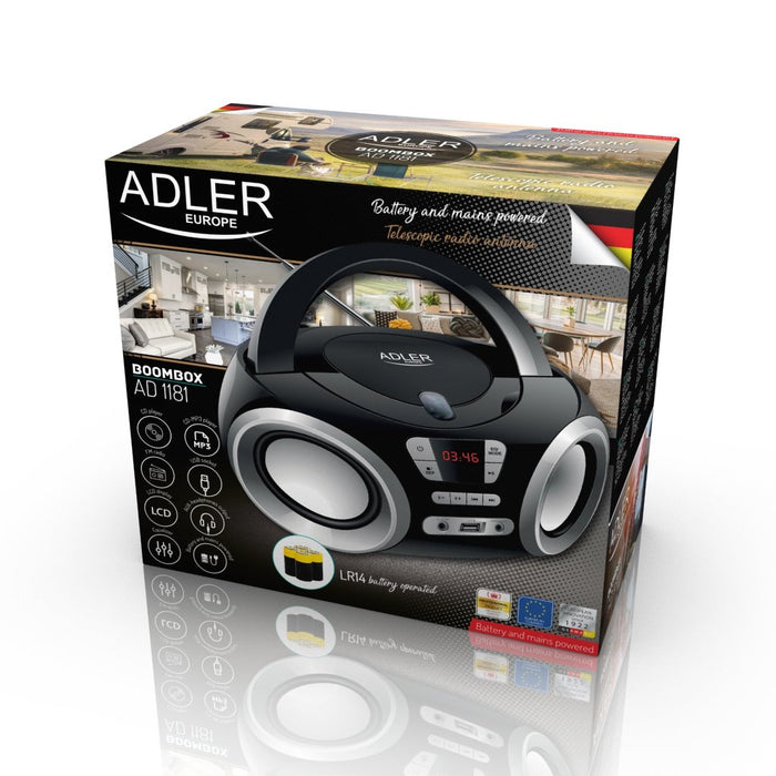 EAN 5902934838580 - Adler AD 1181 reproductor de CD Negro, Plata Reproductor de CD portátil imagen 10