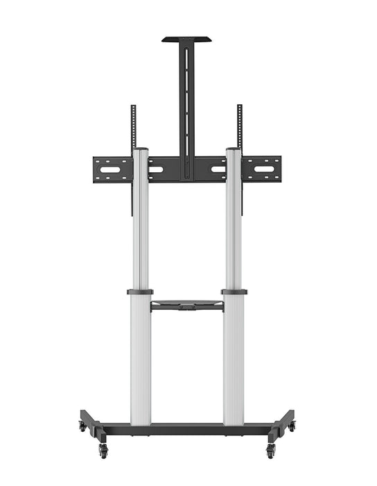 Manhattan 462563 Tv-Wagen 60-100" 80kg Vesa 1000x600 Neigbar Kamera- Av-Ablage Rollen Silver Black