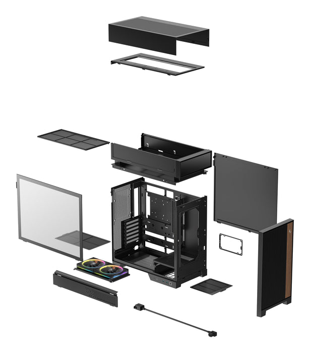 Caja Pc Deepcool Cl660 Atx Tower Case, Black
