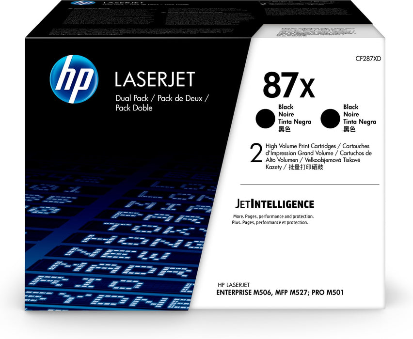 EAN 0190780576083 - HP 87X 2-pack High Yield Black Original LaserJet Toner Cartridges cartucho de tóner 2 pieza(s) imagen 1