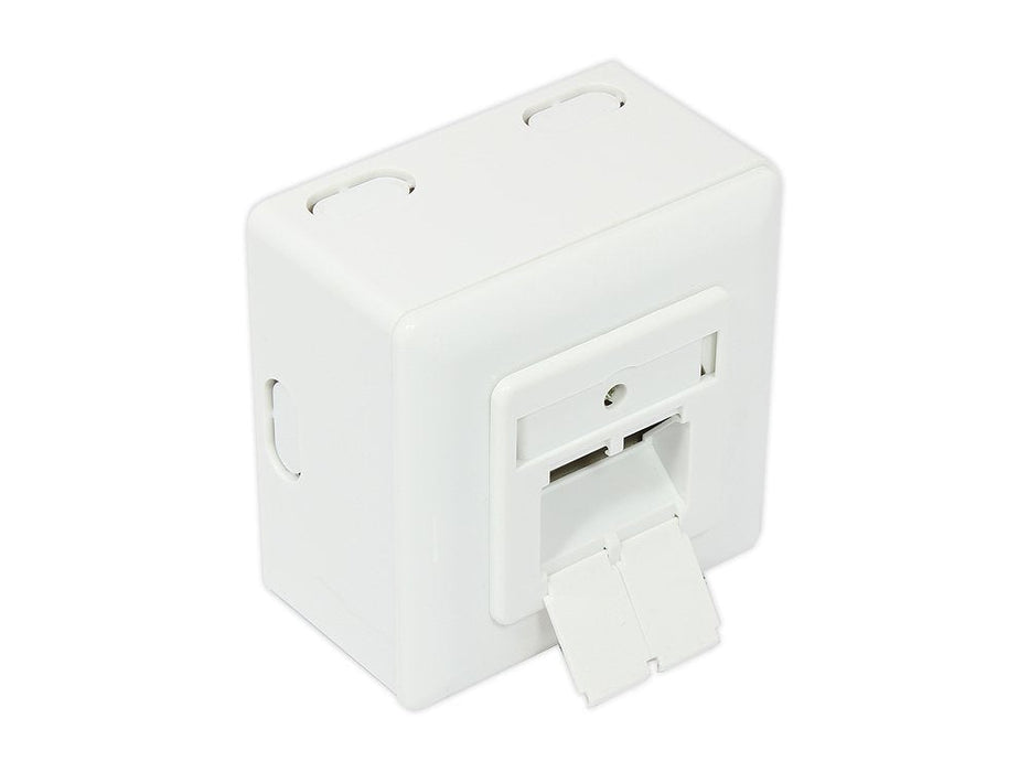 Netzwerkdose Cat. 6, 2xrj45, Geschirmt, Universal Inkl. Aufputzgehäuse, Designfähig, Vertikale Cablezuführung, Signalweiss, Good Connections®