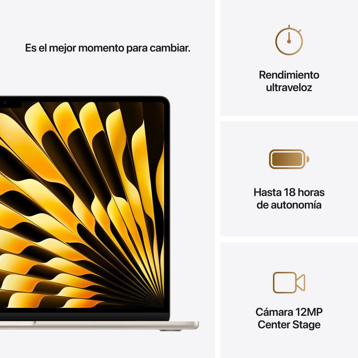 EAN 0195949841217 - Apple MacBook Air Apple M M4 Portátil 38,9 cm (15.3") 16 GB 256 GB SSD Wi-Fi 6E (802.11ax) macOS Sequoia  imagen 10