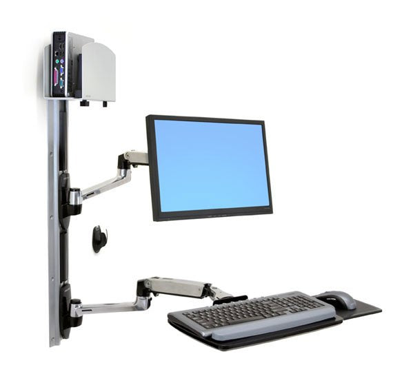 Ergotron Lx Wall Mount System Pared, Soporte De Pared Plateado/Negro, Pared, 13,4 Kg