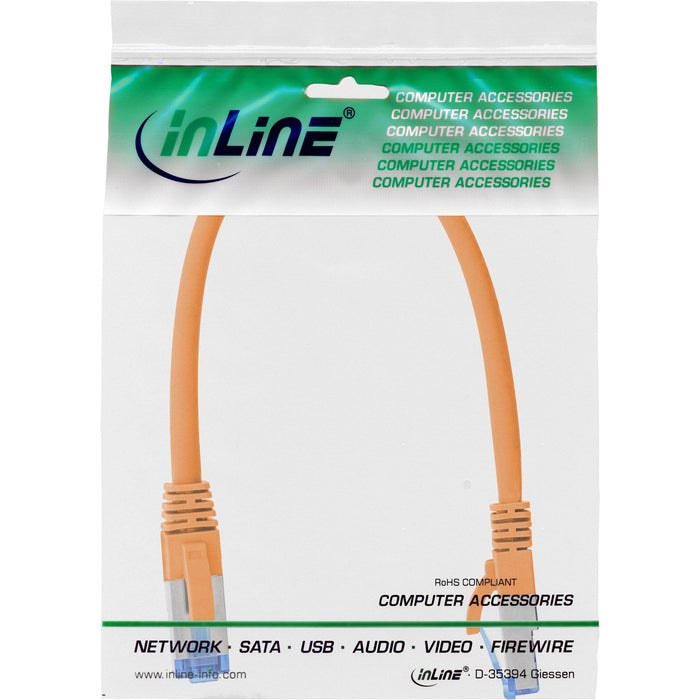 Cable De Red Inline S/Ftp Pimf Cat.6a Libre De Halógenos 500mhz Naranja 0.25m