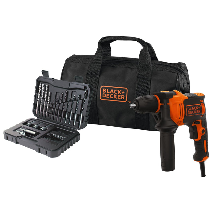Kit Taladro Percutor 710 W, Ø13mm + 32 Accesorios En Maletín + Bolsa Transporte, Con Cable