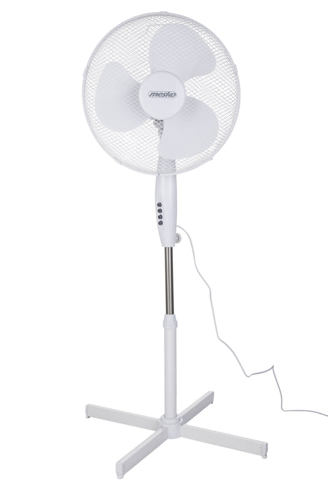 Ventilador Pie Oscilante 40 Cm, 3 Velocidades, Altura Ajustable, Bloqueo Oscilación Negro 90w Mesko Ms 7311