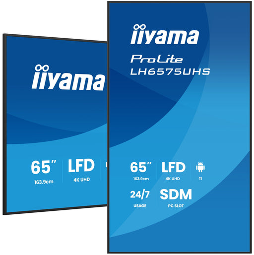 EAN 4948570125265 - iiyama LH6575UHS-B2AG pantalla de señalización Pantalla plana para señalización digital 163,8 cm (64.5")  imagen 1