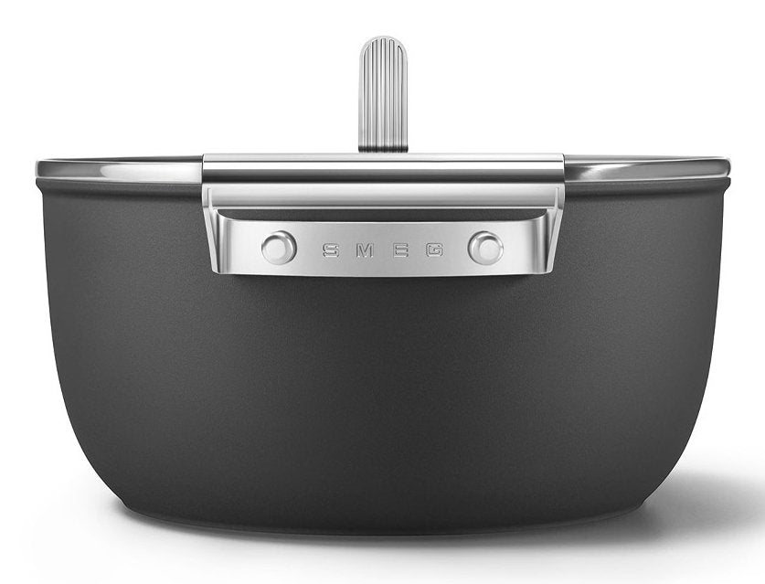 Smeg Csf2412blm Kochtopf, 20 Cm, Keramik, Edelstahlgriff, Mattschwarz