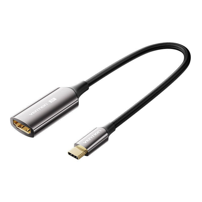 Cotton Braided Usb-C To Hdmi 8kcabl Converter 0.25m Black Zinc Alloy