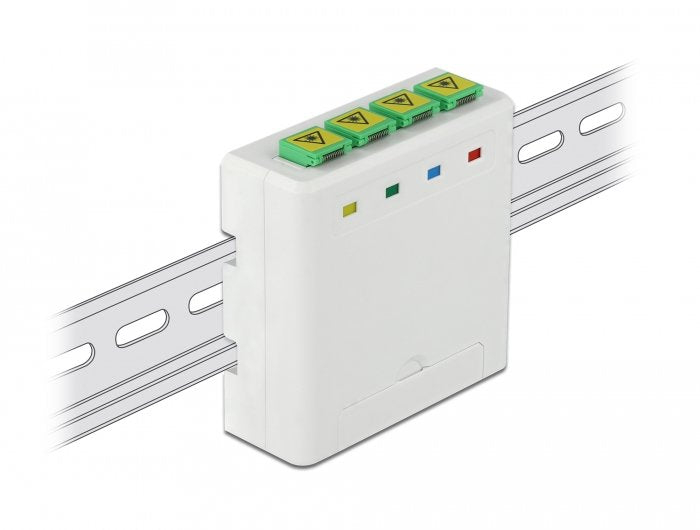 Caja De Conexiones Fo Para Carril Din Delock 4 X Sc Simplex O Lc Duplex