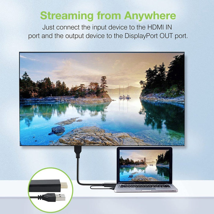 Techly Icoc Hdmi-Dp12a Adaptador Hdmi A Displayport Con Alimentación Usb 4k*30hz M/F