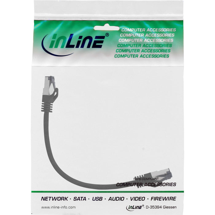 Cable De Red Inline S/Ftp Pimf Cat.8.1 Libre De Halógenos 2000mhz Negro 0.3m