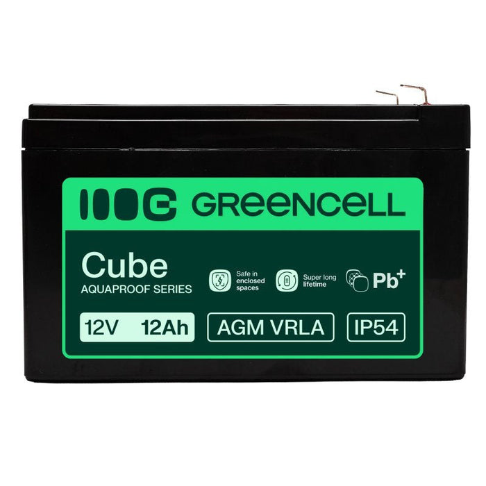 Green Cell Agm Vrla 12v 12ah Maintenance-Free Battery For Cash Registers, Toys, Cameras (151x98.5x95mm)