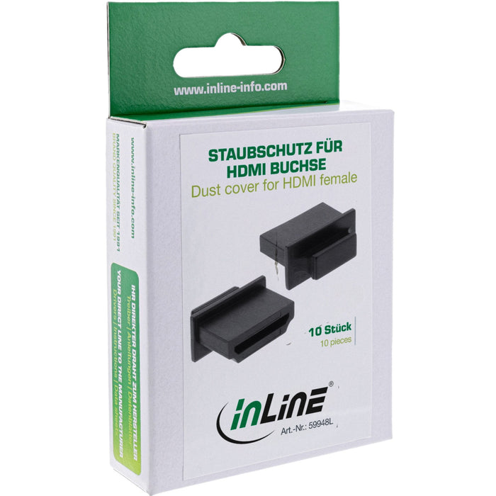 Inline Dust Cover Para Puerto Hdmi Hembra Negro 10 Uds.