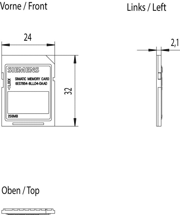 Siem 6es7954-8ll04-0aa0 Simatic S7 Speicherkarte 256 Mb Für S7-1x00 Cpu